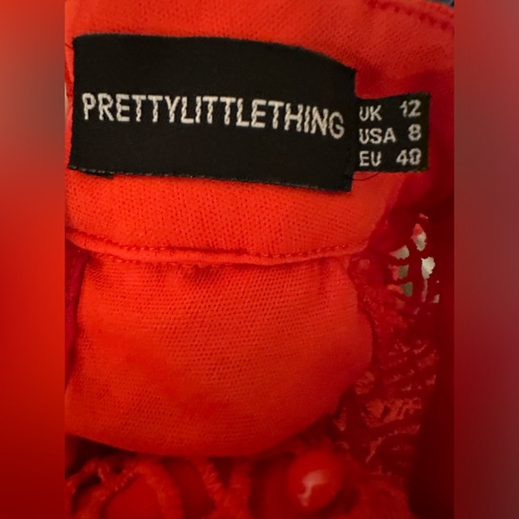 Pretty Little Thing Red Lace Mini Dress - Picture 6 of 6